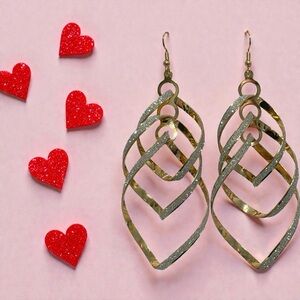 Gold and Silver Dangle Earrings